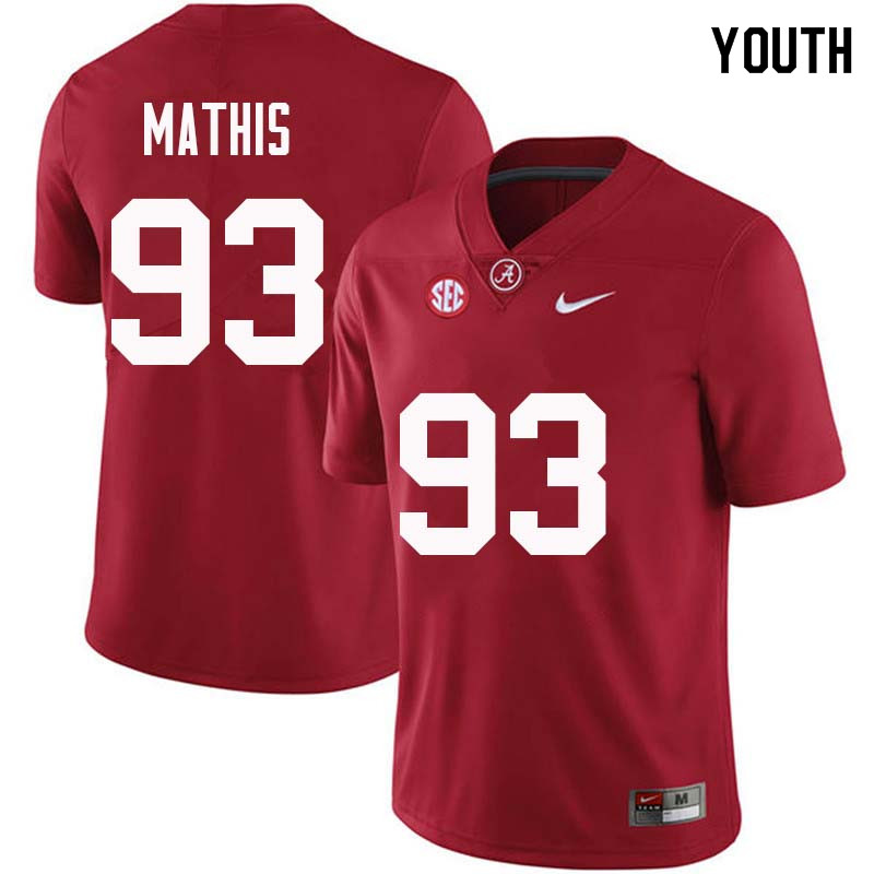 Youth #93 Phidarian Mathis Alabama Crimson Tide College Football Jerseys Sale-Crimson